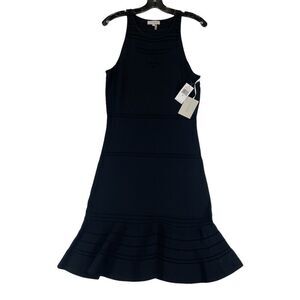 NWT 1 State Dress Romance At Dusk Ruffle Hem Rich Black Women's Size Medium LBD